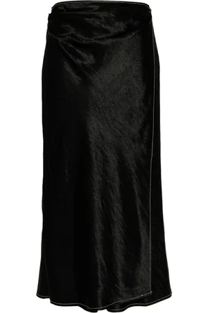 Acne Studios Satin wrap midi skirt