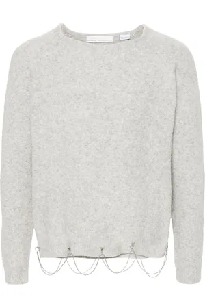 Random Identities Crystal-embellished wool-blend jumper