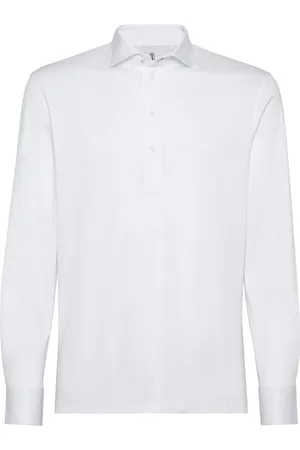 Brunello Cucinelli Shirt-sleeved cotton-blend polo shirt