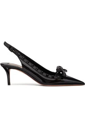 VALENTINO GARAVANI Rockstud 60mm bow-detail slingback pumps