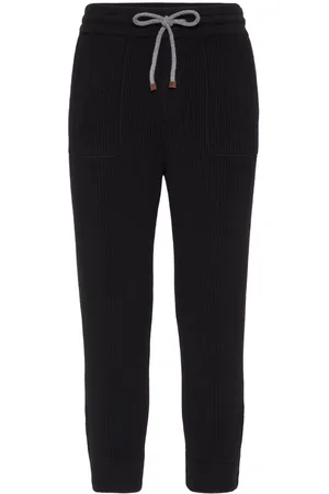 Brunello Cucinelli Ribbed cashmere track pants