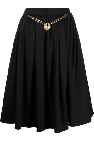 Moschino Heart-charm ruched midi skirt
