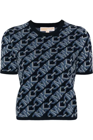 Michael Kors Monogram-jacquard knitted top