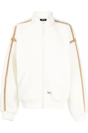 FIVE CM Contrasting-trim faux-shearling bomber jacket