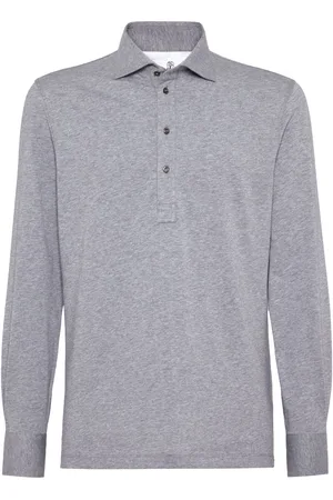 Brunello Cucinelli Mélange-effect cotton polo shirt