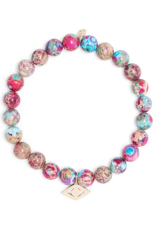 Sydney Evan 14kt yellow-gold evil eye-charm beaded bracelet