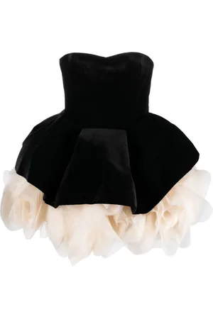 Ana Radu Petal-layer velvet mini dress