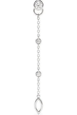 COURBET 18kt recycled white gold laboratory-grown diamond CO mono hanging earring