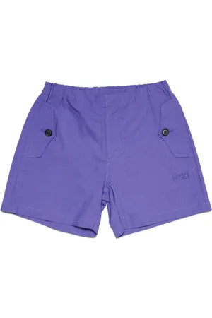 Nº21 Logo-embroidered cotton shorts