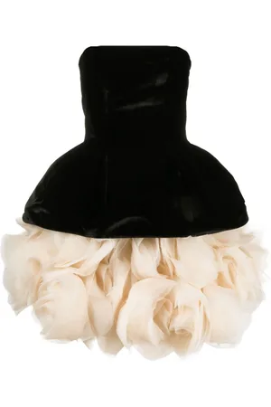 Ana Radu Petal-layered velvet mini dress