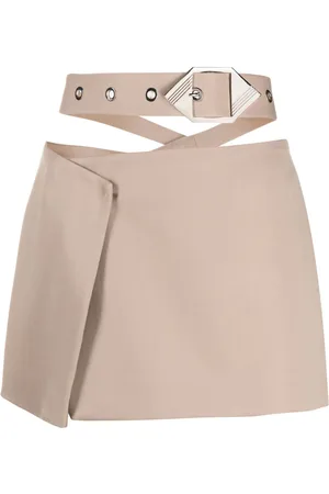 The Attico Asymmetric belted miniskirt