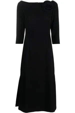 NISSA Flower-detailing boat-neck dress