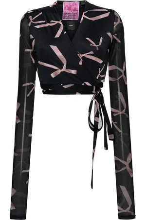 Pinko X Patrick McDowell long-sleeved wrap top