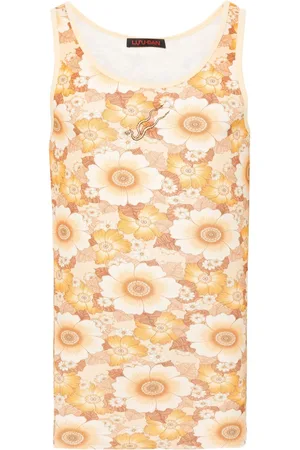 LU’U DAN Floral-print ribbed tank top