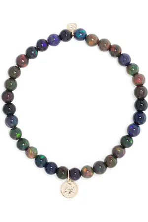 Sydney Evan 14kt yellow- Tiny Sitting Buddha opal beaded bracelet