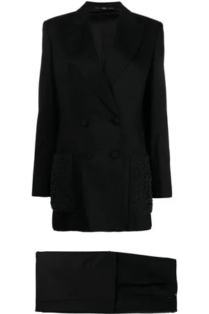 Gianfranco Ferré 1990s metallic-threading double-breasted suit