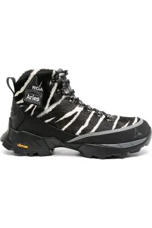 ROA X Aries Andreas zebra-print boots