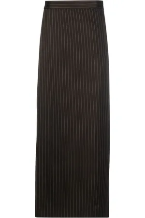 Jean Paul Gaultier Pinstripe layered wool-blend trousers