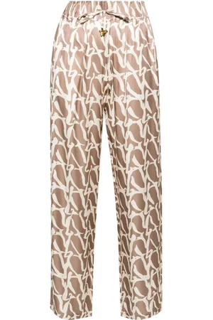 AERON Aurora monogram-print drawstring trousers