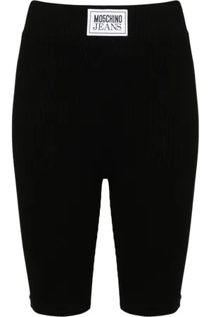 Moschino Logo-patch high-waist shorts