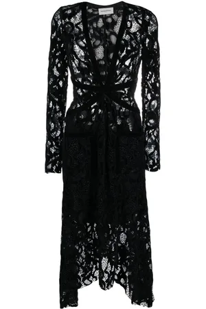 Sonia by Sonia Rykiel Asymmetric velvet-lace midi dress