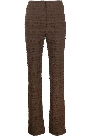 Nanushka Juna seersucker-texture slim-fit trousers