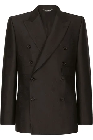 Dolce & Gabbana Monogram-jacquard double-breasted blazer