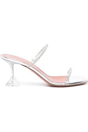 Amina Muaddi Gilda 70mm mirrored sandals