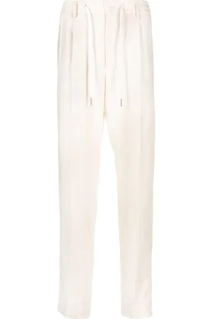 TAGLIATORE Straight-leg chino linen trousers