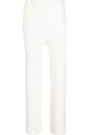AERON Straight-leg rib-knit trousers