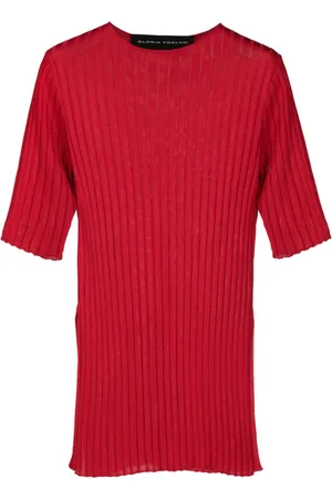 Gloria Coelho Side-slits ribbed T-shirt