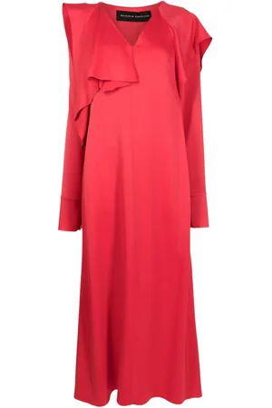 Gloria Coelho Draped satin maxi dress