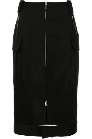Gloria Coelho Zip-up cotton midi skirt