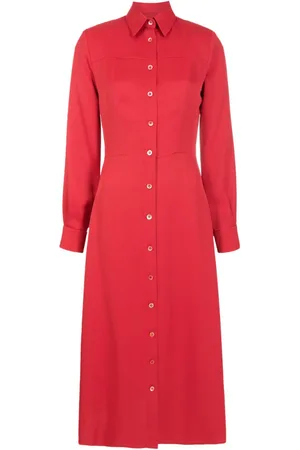 Gloria Coelho Raglan-sleeve midi shirtdress