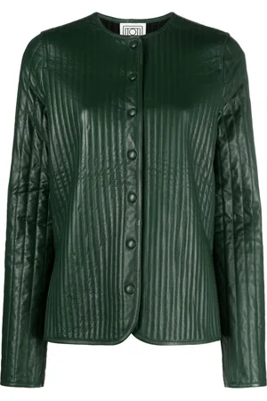 Totême Linear-Quilted leather jacket