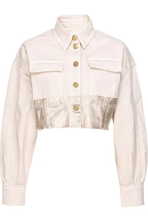 Pinko Metallic panelled denim jacket