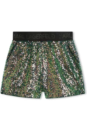 Karl Lagerfeld Logo-waistband embellished shorts