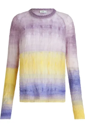 Etro Gradient-effect cable-knit jumper