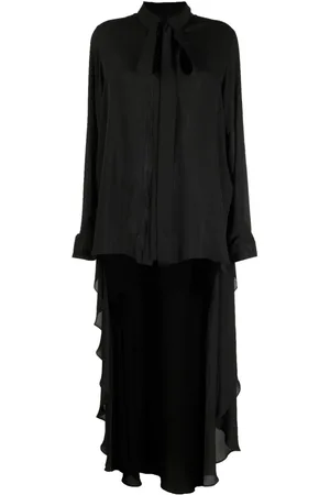 Elie saab High-low pussy-bow blouse