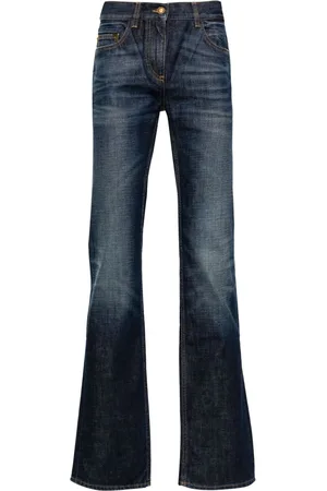 Palm Angels Logo-embroidered straight-leg jeans