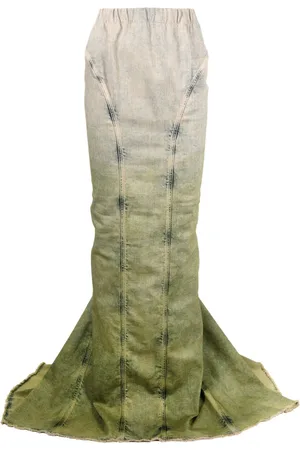 Moncler Gradient-effect denim maxi skirt