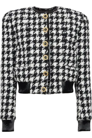 Balmain 6-Button houndstooth tweed jacket