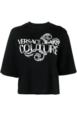VERSACE Logo-print cotton T-shirt