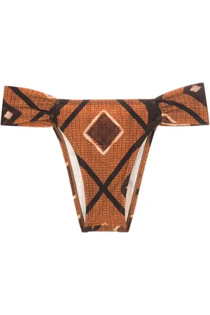 Lenny Niemeyer Geometric-print draped bikini bottoms