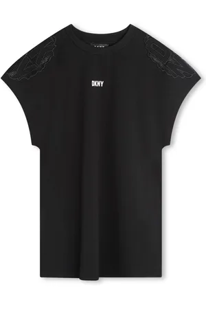 DKNY Logo-embroidered short-sleeve dress