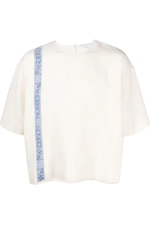 J.W.Anderson Logo-stripe cotton-blend T-shirt