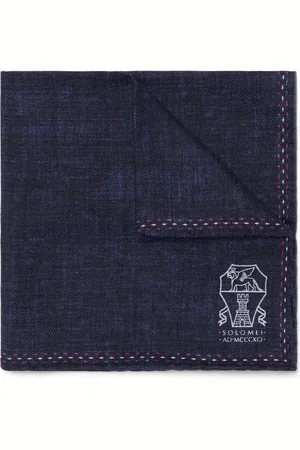 Brunello Cucinelli Logo-print silk pocket square