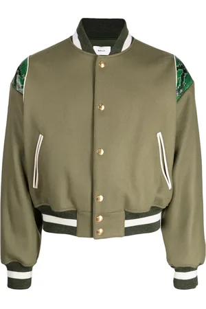 Bally Snakeskin effect-detail bomber jacket