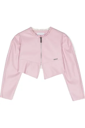 MONNALISA Logo-plaque faux-leather jacket