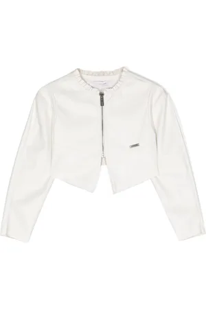 MONNALISA Logo-plaque faux-leather jacket